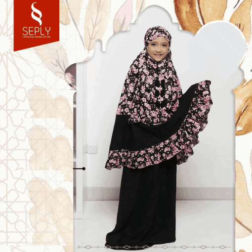 MUKENA SEPLY KIDS 01 HITAM