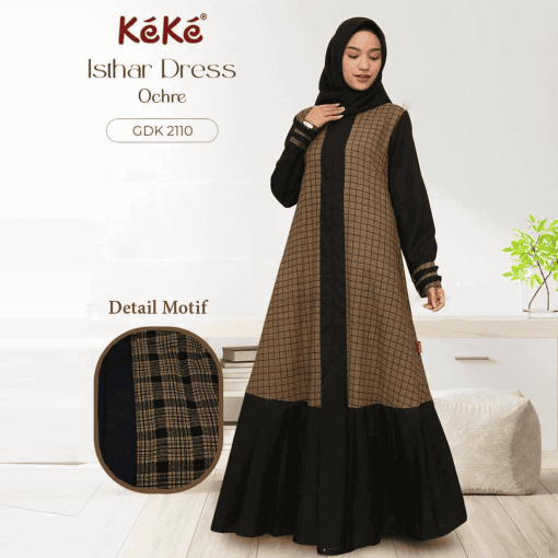 KEKE ISTHAR DRESS OCHRE (GDK 2110)
