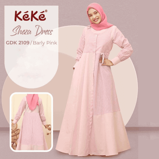 KEKE SHEZA DRESS BARLY PINK (GDK 2109)