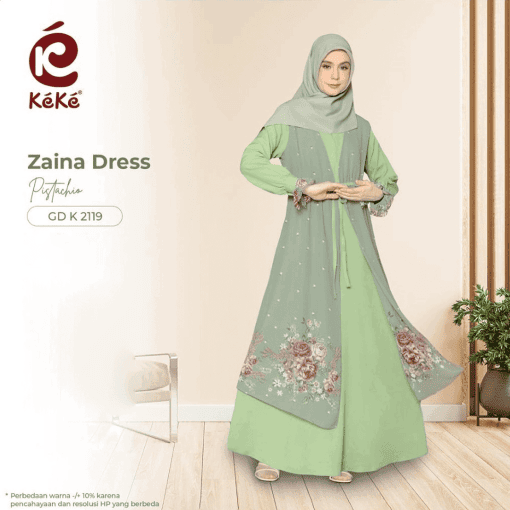 KEKE ZAINA DRESS PISTACHIO (GD 2119)