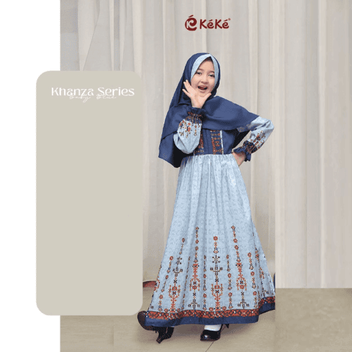 KEKE KHANZA SERIES DRESS ANAK BABY BLUE