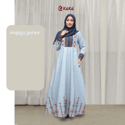 KEKE KHANZA SERIES DRESS DEWASA BABY BLUE
