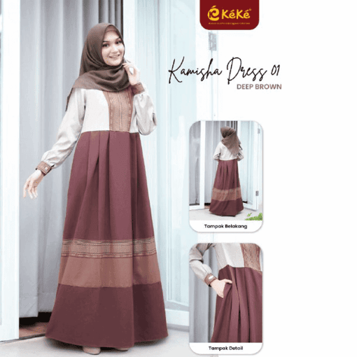 KAMISHA DRESS 01 DEEP BROWN