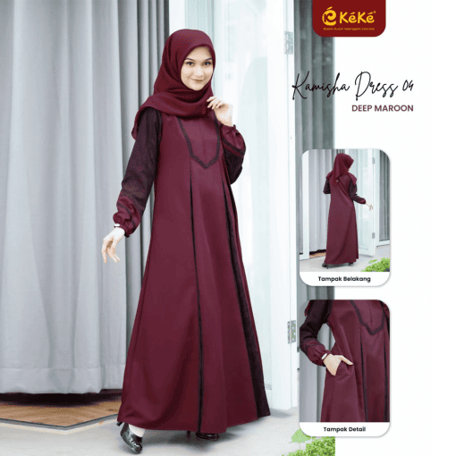 KAMISHA DRESS 04 DEEP MAROON